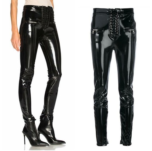 high waisted glitter trousers